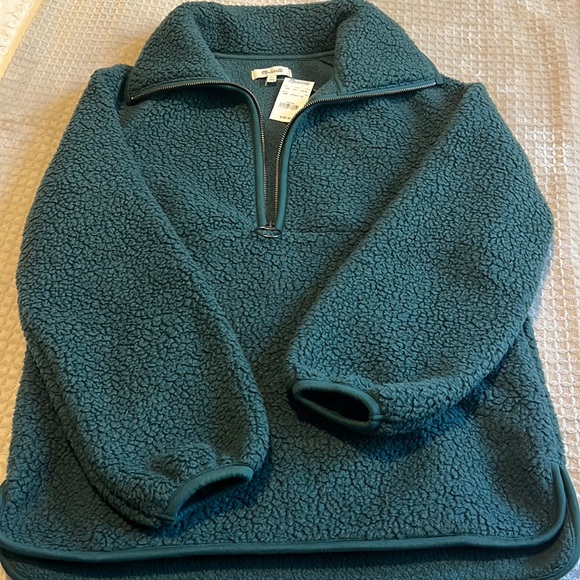 Madewell Fleece Pullover Jacket, NWT - Picture 3 of 5